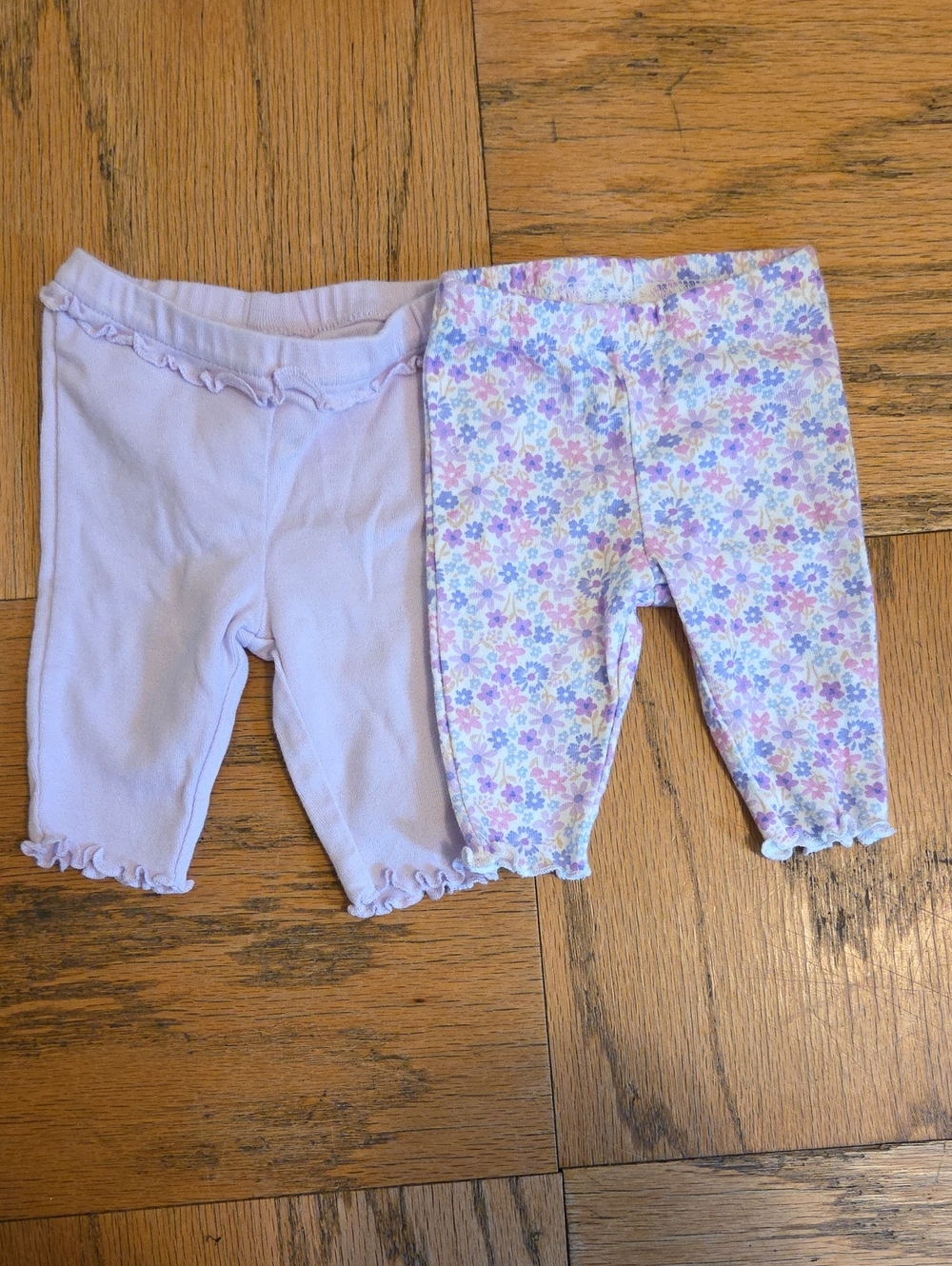 Carter's Lavender Solid + Floral Baby Legging Set - 2 Pack